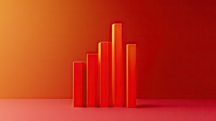 Eye-Catching 3D Illustration of Colorful Bar Graph