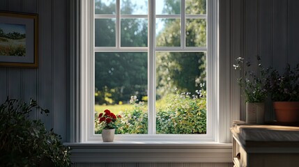 Fototapeta premium Bright and Inviting View through an Elegant Window