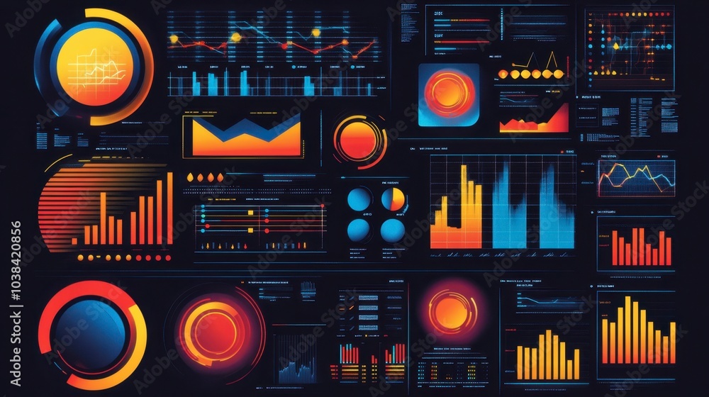 Poster vibrant data visualization and analysis background