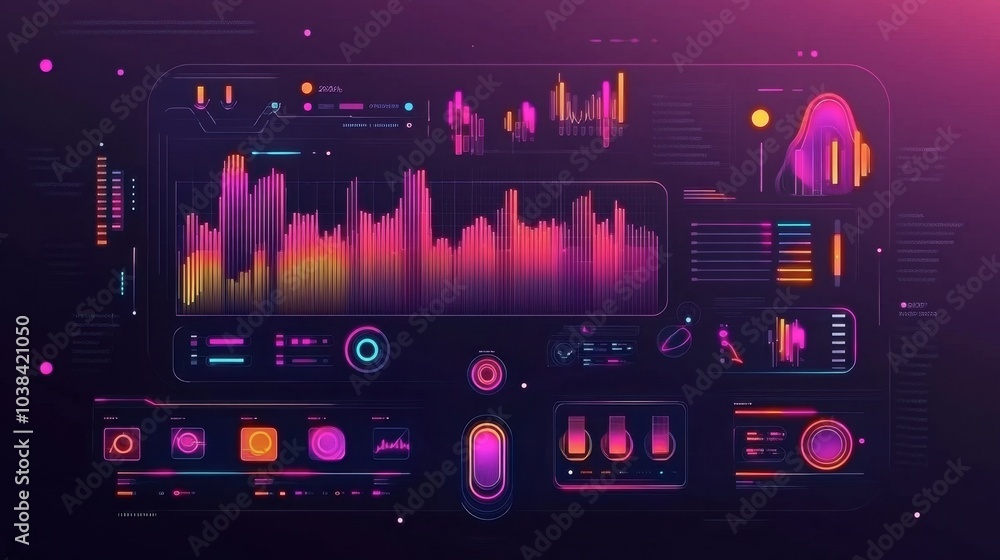 Aufkleber colorful data visualization and analytics interface
