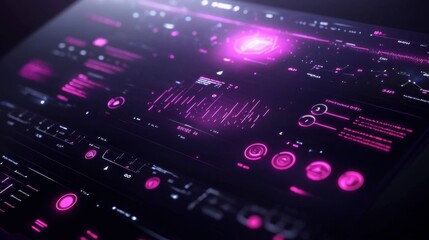 Obraz premium Futuristic User Interface with Neon Elements