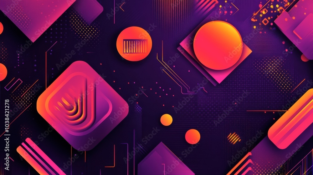 Poster abstract colorful geometry with modern digital design