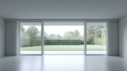 Fototapeta premium Bright and Airy Room with Large Windows