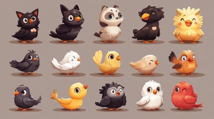 Cute Cartoon Birds Collection for Kids' Designs