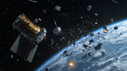 Space Debris Collection Mission : A futuristic mission to collect and remove space debris from Earth orbit using robotic spacecraft