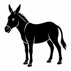 donkey silhouette isolated on white