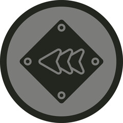 Naklejka premium Fast Backrward Arrow Icon Design