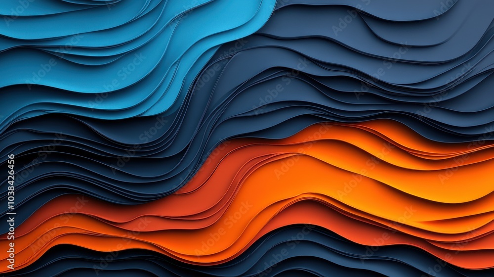 Poster abstract 3d background with flowing waves and colors