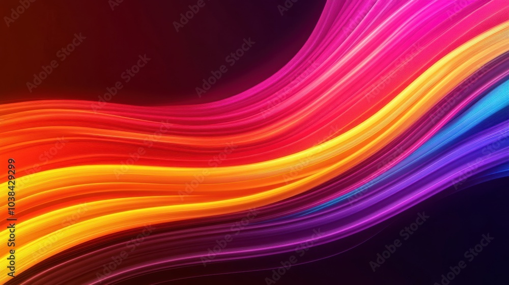 Poster dynamic 3d abstract background with vibrant colors