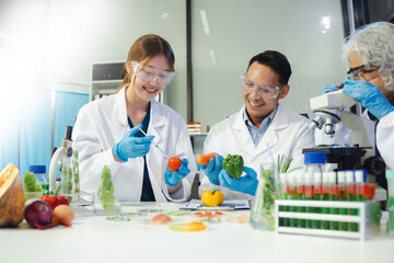 Control experts inspect the concentration of chemical residues. hazards, standard, find prohibited...