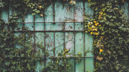 Closed factory gates with rusting metal and faded paint, symbolizing the decline of industry and the passage of time, reflecting a poignant reminder of economic shifts and the human impact of change