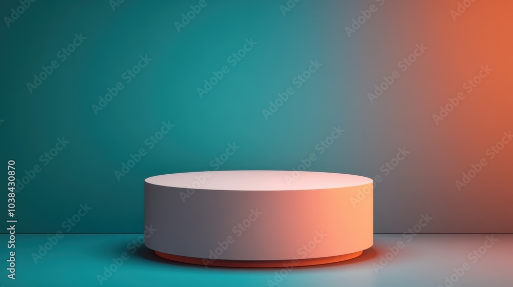 Aufkleber minimalist 3d background with circular display stand