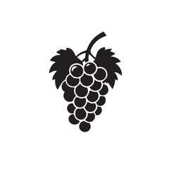 Grapes In cartoon, hand-drawn flat style. image for social media, websites and UI. Isolated 2D vector design in logo, icon, sketch style, simple line vector, single color. AI Generative Art.