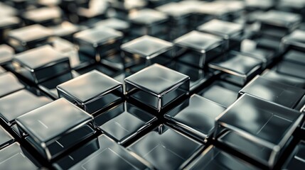 Fototapeta premium Shiny Metallic Cubes Abstract Background