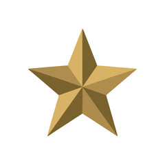 Golden Star Vector Illustration on White Background.