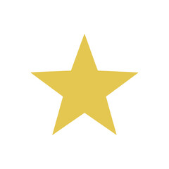 Golden Star Vector Illustration on White Background.