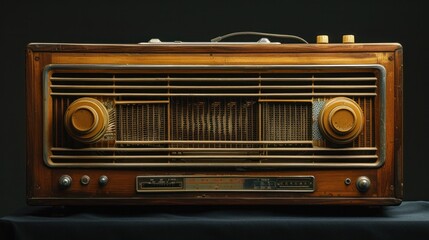 Fototapeta premium A vintage radio with a wooden exterior