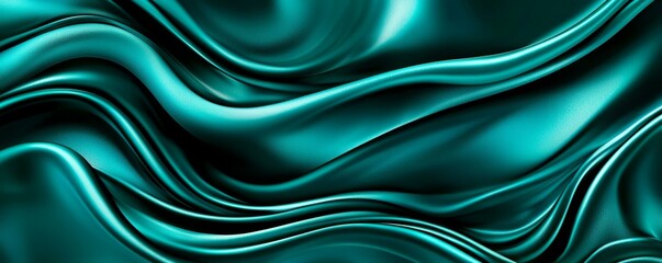 Teal satin fabric texture, smooth and flowing, isolated on a white background.