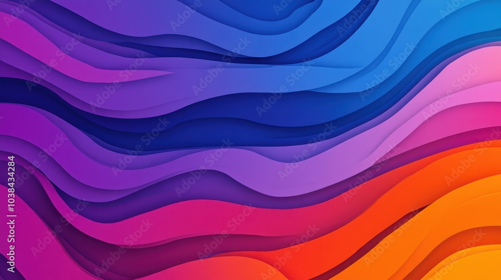 Poster colorful abstract fluid shapes in dynamic design