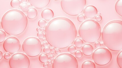 Soft Pink Bubbles in Various Sizes on Background