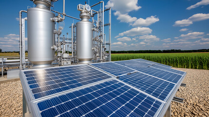 Innovative hybrid energy integration of solar panels and biofuel plant technology for sustainable power generation