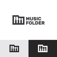 music folder logo vector