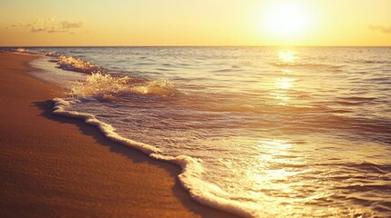 Obraz premium Serene Beach Sunrise with Crystal Clear Water