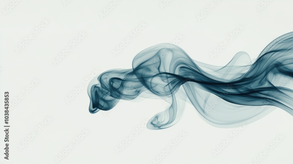 Poster ethereal smoke trails intertwining in soft flow