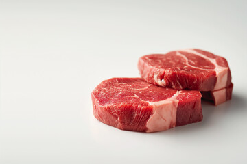 Obraz premium A raw beef steak, isolated over white background.