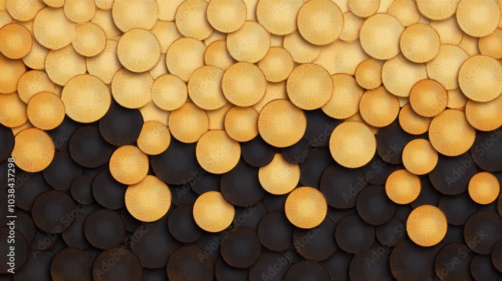 Poster elegant bokeh patterns in golden tones