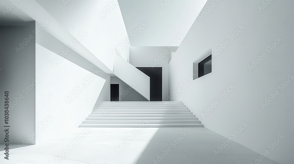 Poster minimalist monochrome architecture with sharp lines