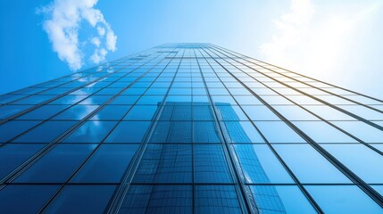 Modern Glass Skyscraper with Reflective Windows