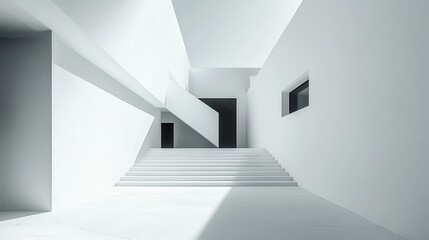 Obraz premium Minimalist Monochrome Architecture with Sharp Lines