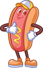cartoon hotdog character
