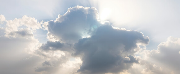 Fototapeta premium cloudy sky with soft sunlight natural weather atmosphere view