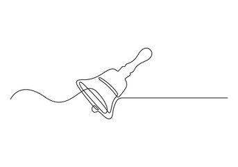 Christmas bell continuous one line drawing. Single line drawing reminder. Vector illustration