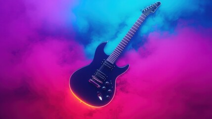 Obraz premium Electric Guitar in a Colorful Dreamy Background