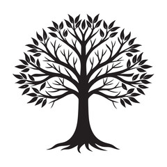 Obraz premium Elegant Tree and Branches Silhouette Vector Illustration