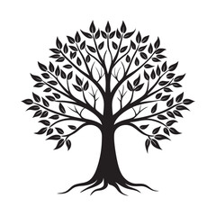 Obraz premium Elegant Tree and Branches Silhouette Vector Illustration