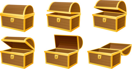 Chest treasure box open and closed