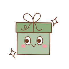 Present gift box  cartoon for Christmas, birthday vector illustration