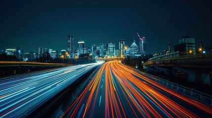 Obraz premium Cityscape with Light Trails