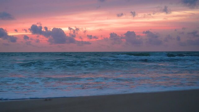 colorful cloud in bright sky of sunset above the ocean at Khao Khad Phuket. .Majestic sunset or sunrise landscape Amazing light of nature background.