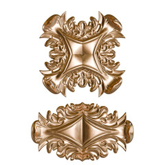 Luxury Baroque Gold Detail – 3D Rococo Ornament