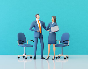 Fototapeta premium Talking business people. 3D rendering