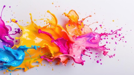 Watercolor splashes on white background, artistic design, creative watercolor