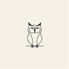 Minimalist Owl in Geometric Shapes
