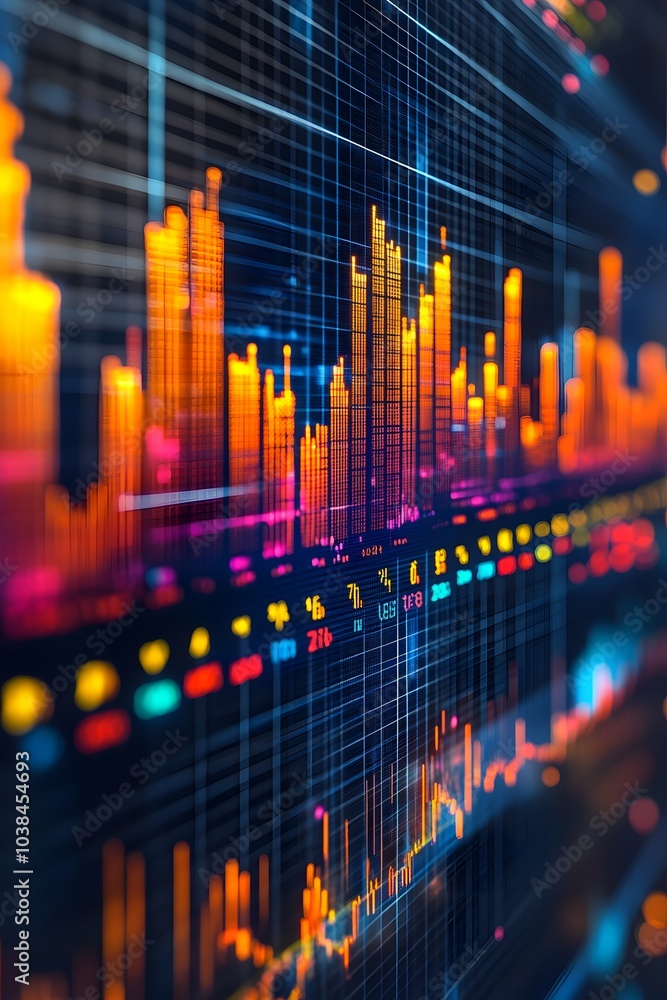 Aufkleber a vibrant digital visualization of data trends and analytics.