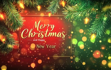 A Merry Christmas and Happy New Year banner featuring "Merry Christmas" 