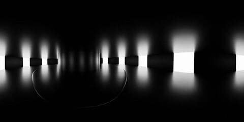 360 degree panorama of Abstract Minimalist Light and Shadow Scene